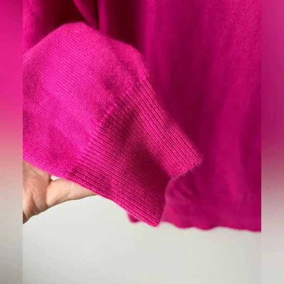 Cashmere collection bright  pink turtleneck sweater - Picture 7 of 14
